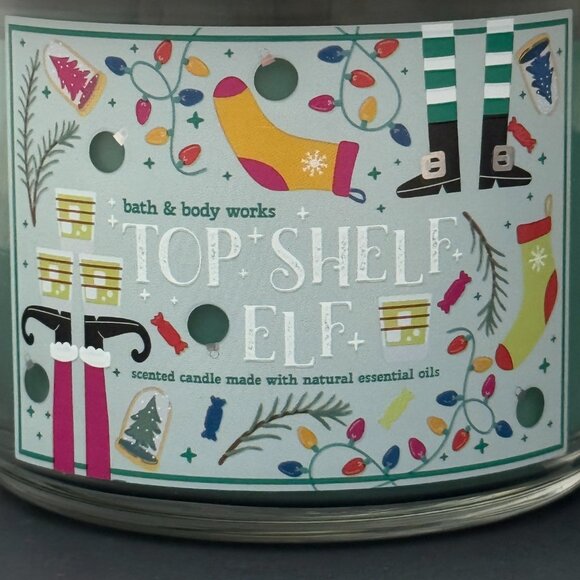 BBW Top Shelf Elf Bath & Body Works 3 Wick Candle - Picture 3 of 10